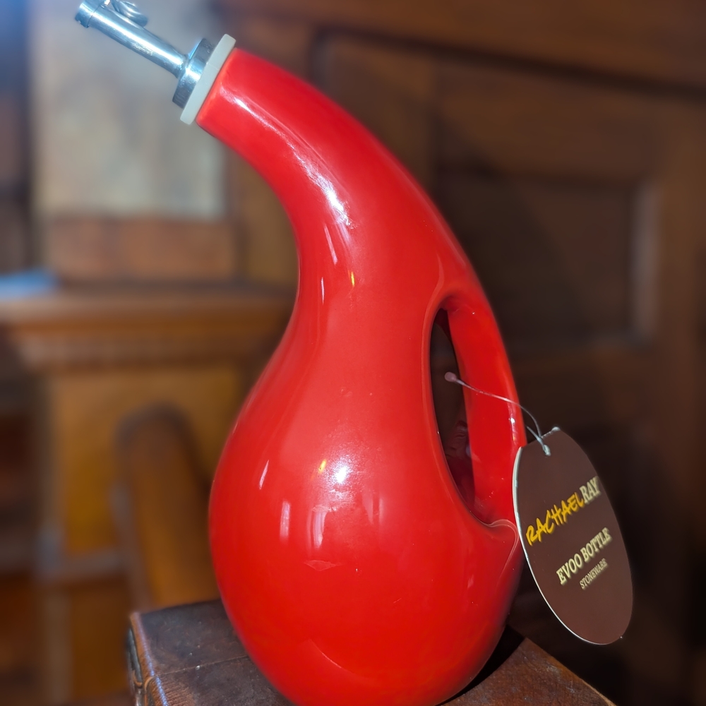 Rachael Ray Glossy Red Oil Pourer with Built-In Handle Evoo